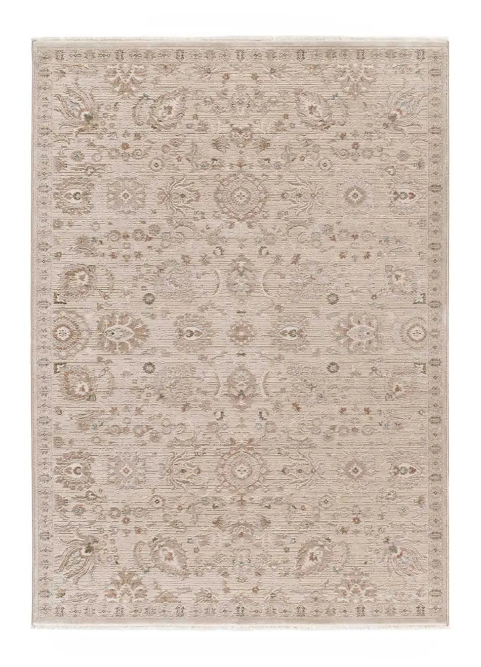 Tapis intérieur beige rectangulaire l.160 x L.230 cm ONA vintage avec franges - ATTICGO - 7