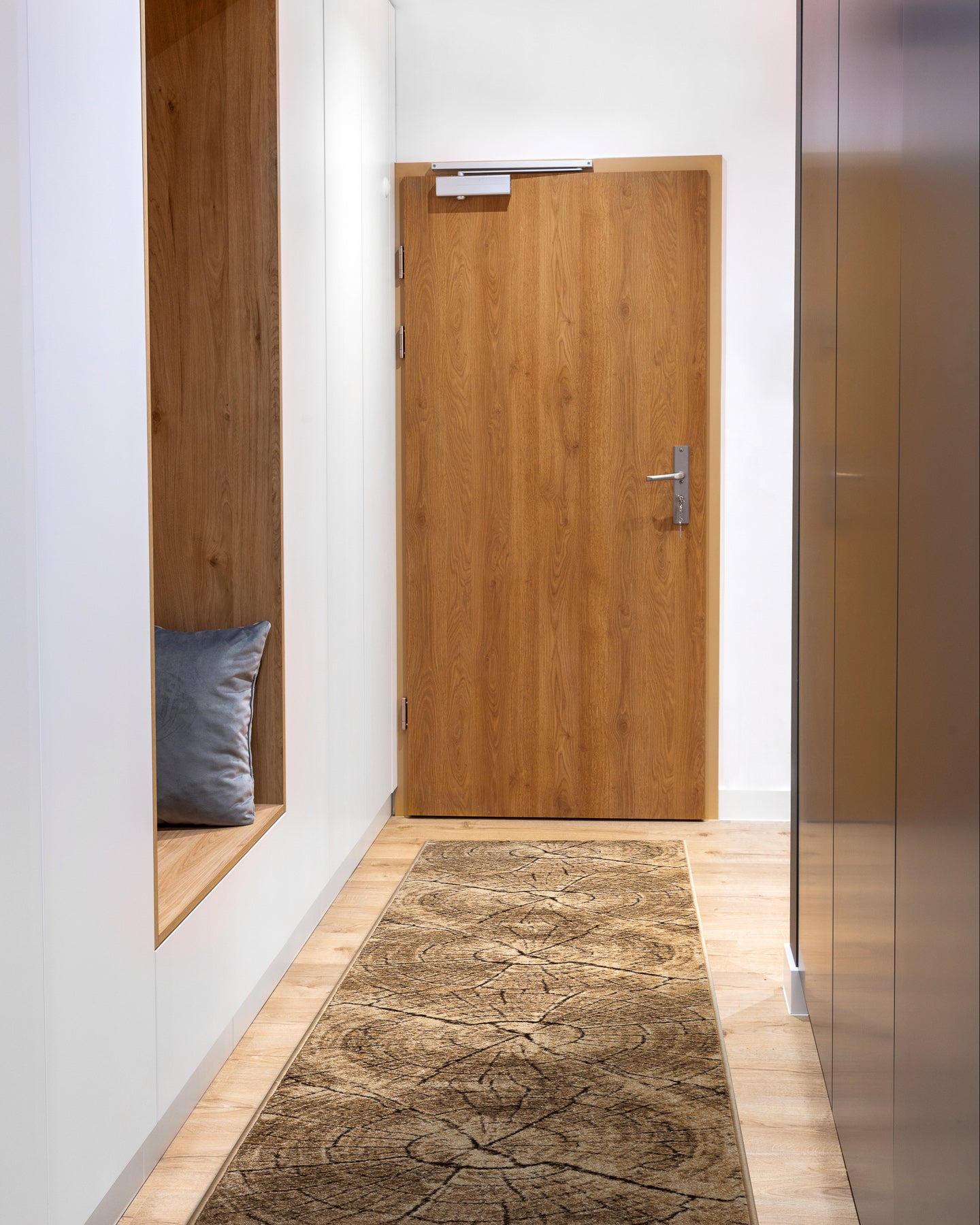 Tapis de couloir KARMEL Tronko Arbre Bois noix 120 cm 120x650 cm - 3