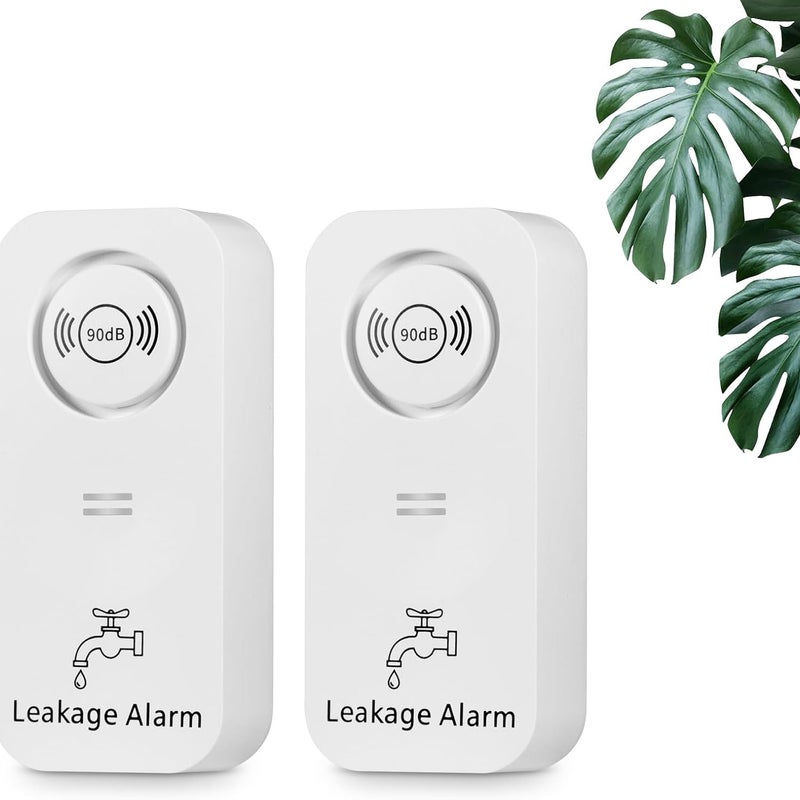 (2 sztuki) Detektor wycieku wody, alarm wycieku i kapania, syrena 90 dB, bezprzewodowy detektor wody do łazienki, pralni, kuchni
