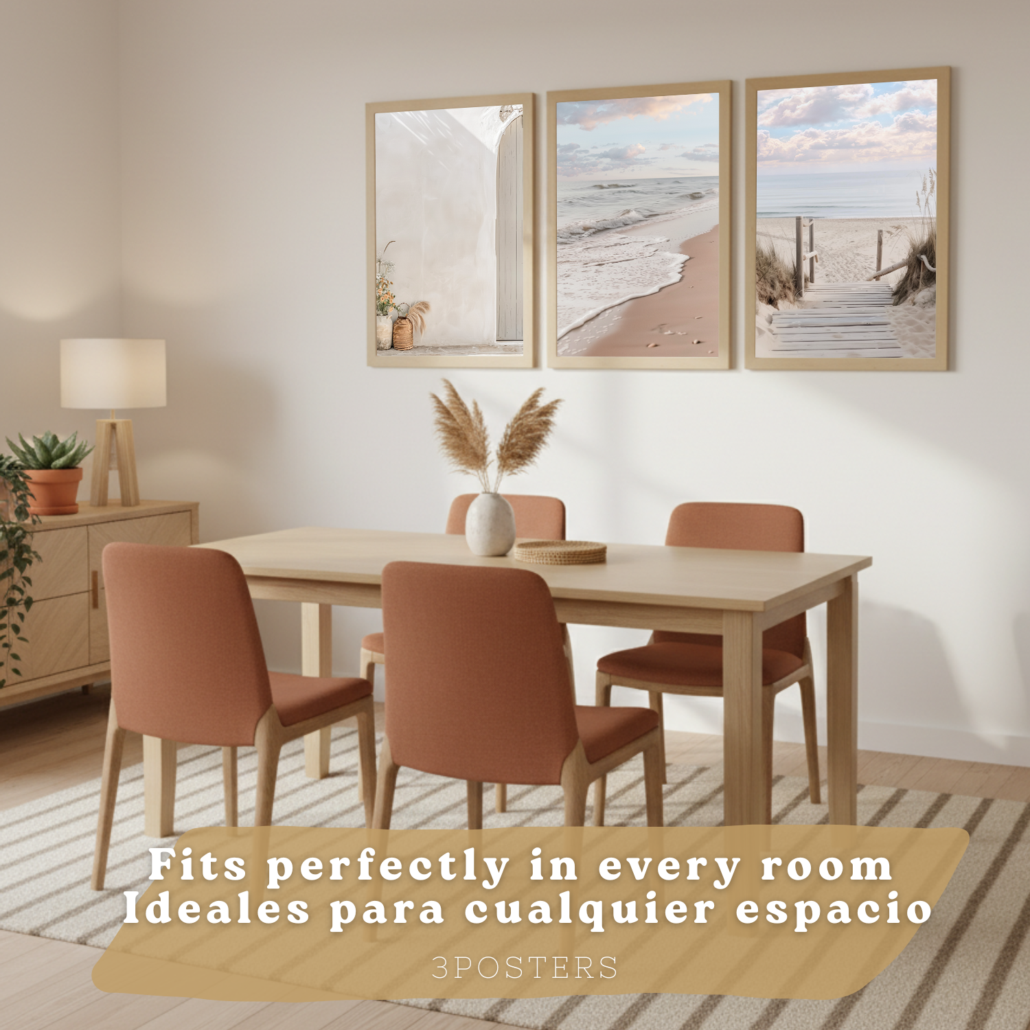 Ensemble De 3 Affiches Décoratives Sur Le Thème De Plage/mer. Décoration Murale. Poster Mural Minimaliste Et Moderne. Décoration Pour Salle De Bain A3 - 5
