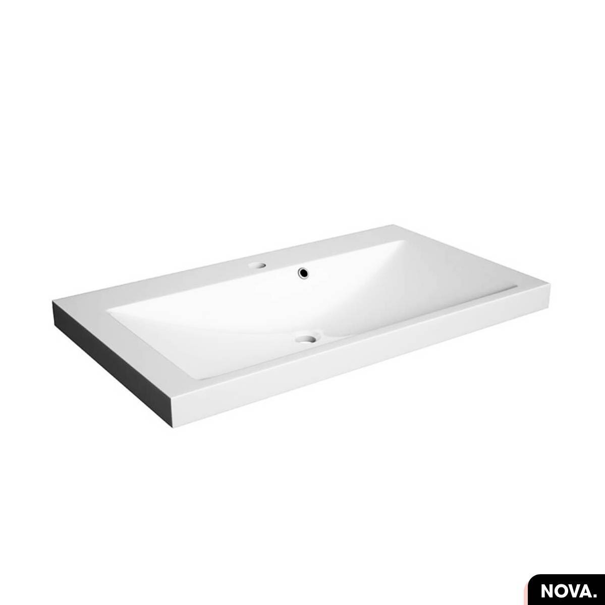 Lavabo encastrable con sif n free nova blanco 80 6 46 leroy merlin