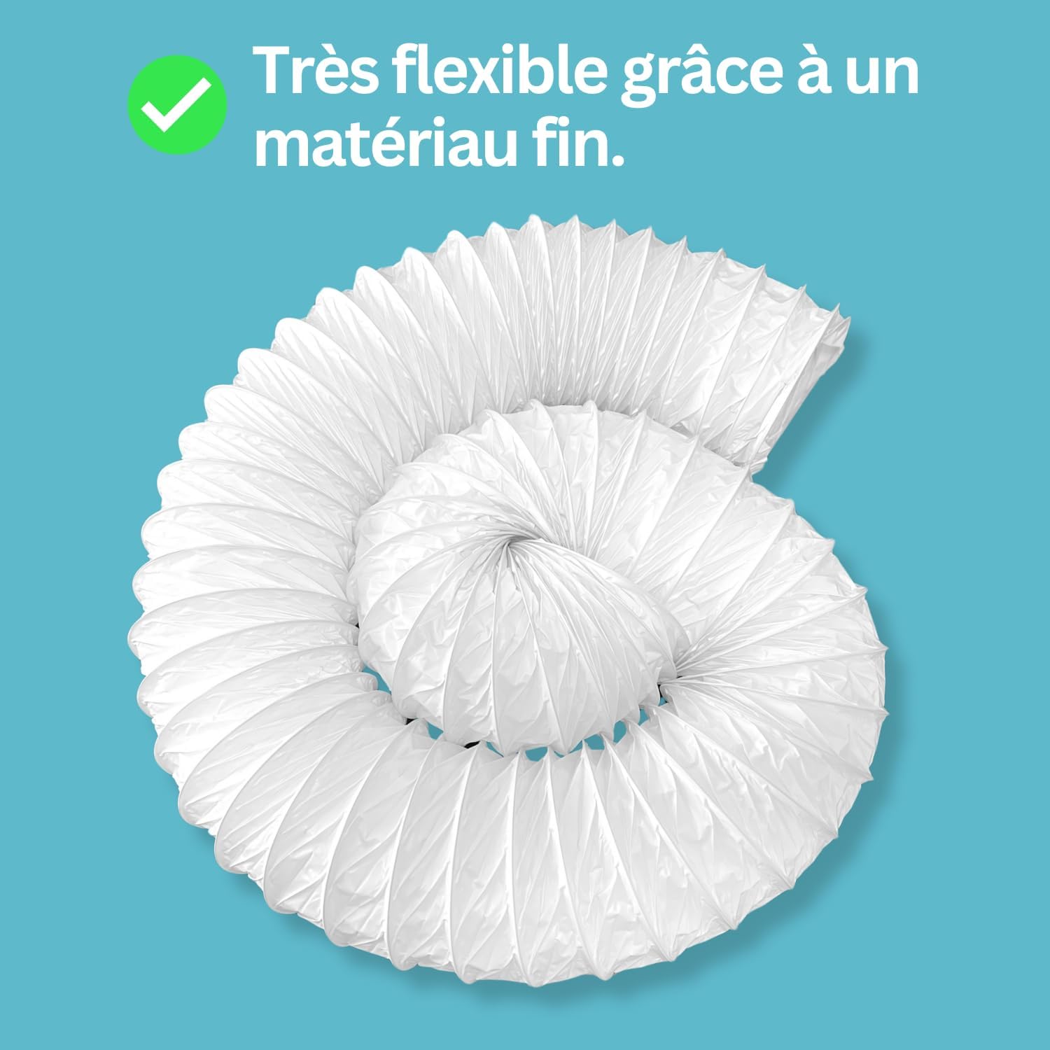 Tuyau d’Évacuation 150 mm 3 m – PVC Flexible pour Climatiseur Mobile, Sèche-Linge, Hotte, Rallonge - 2