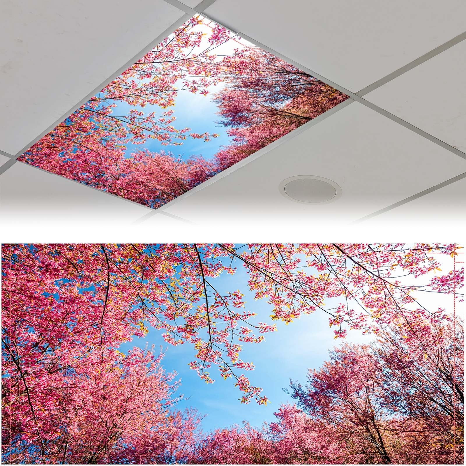 Cache-lumière fluorescent 121 x 61 cm pour plafond en tissu, abat-jour ...