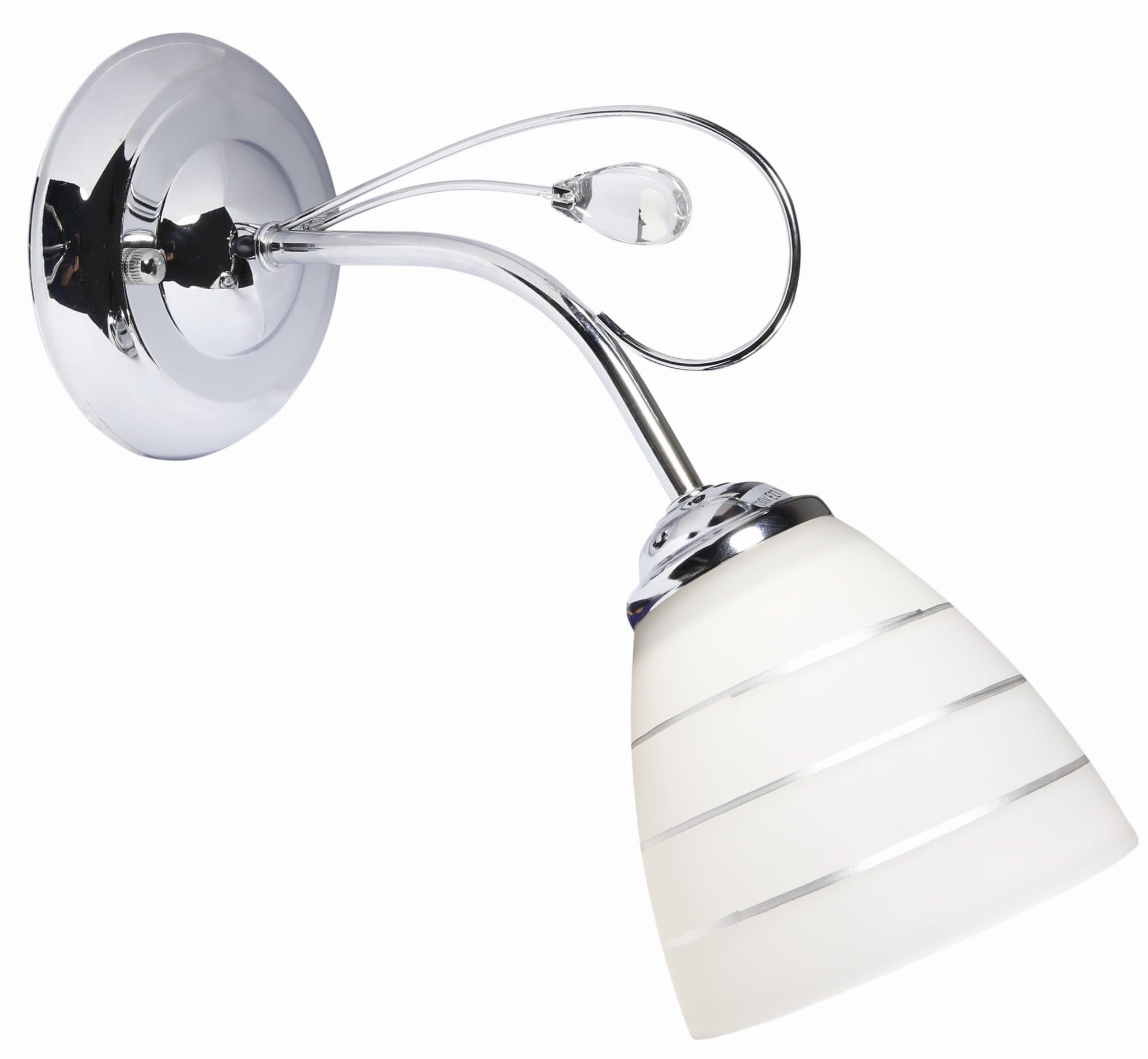 Kinkiet ścienny Simpli chromowany biały 1xE27x40W wym: 25 x 12 x 27 cm szkło IP20 Candellux