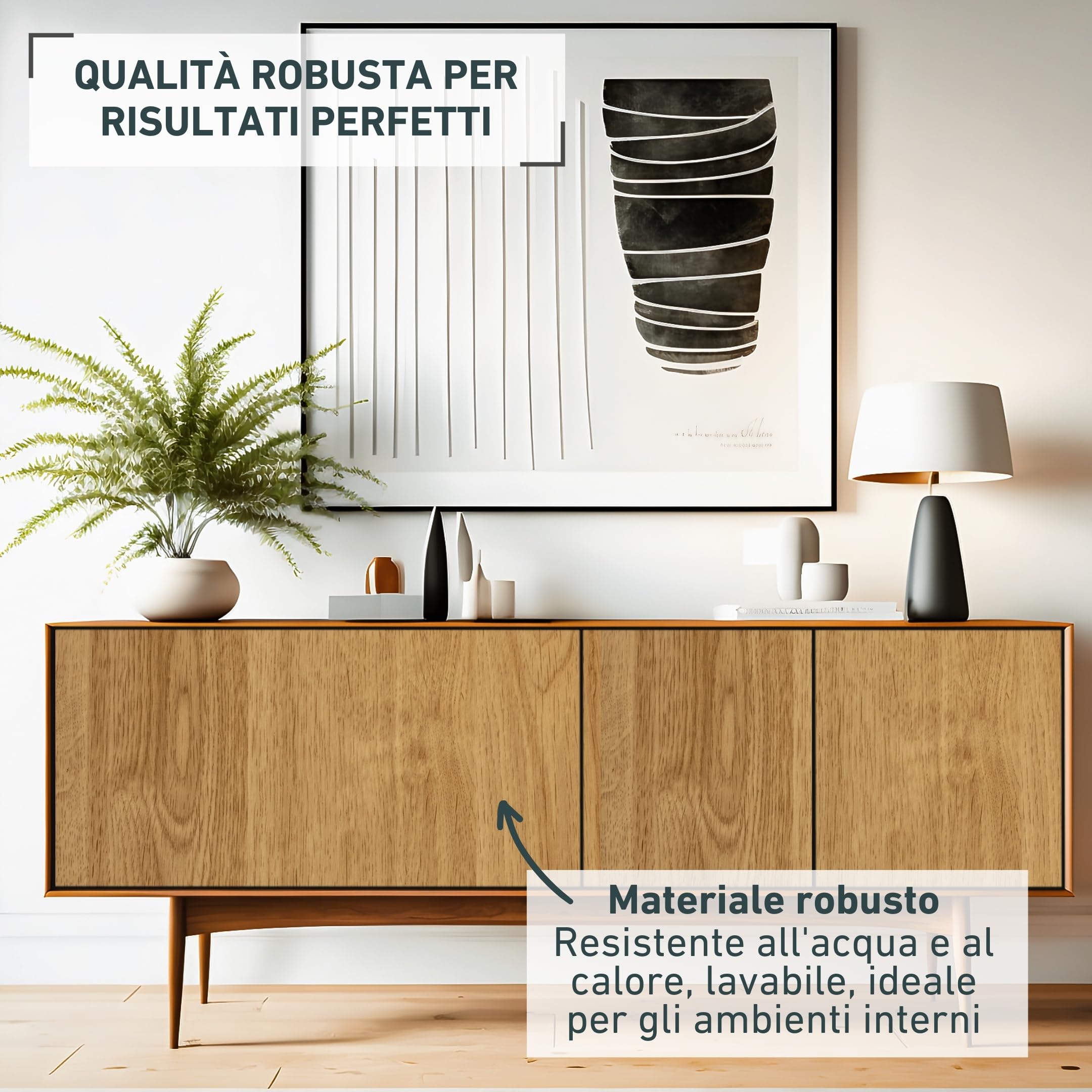 Pellicole adesive effetto legno Rovere chiaro, Foglio decorativo autoadesivo, PVC, senza ftalati, 45 cm x 3 m, Venilia 53148 - 3
