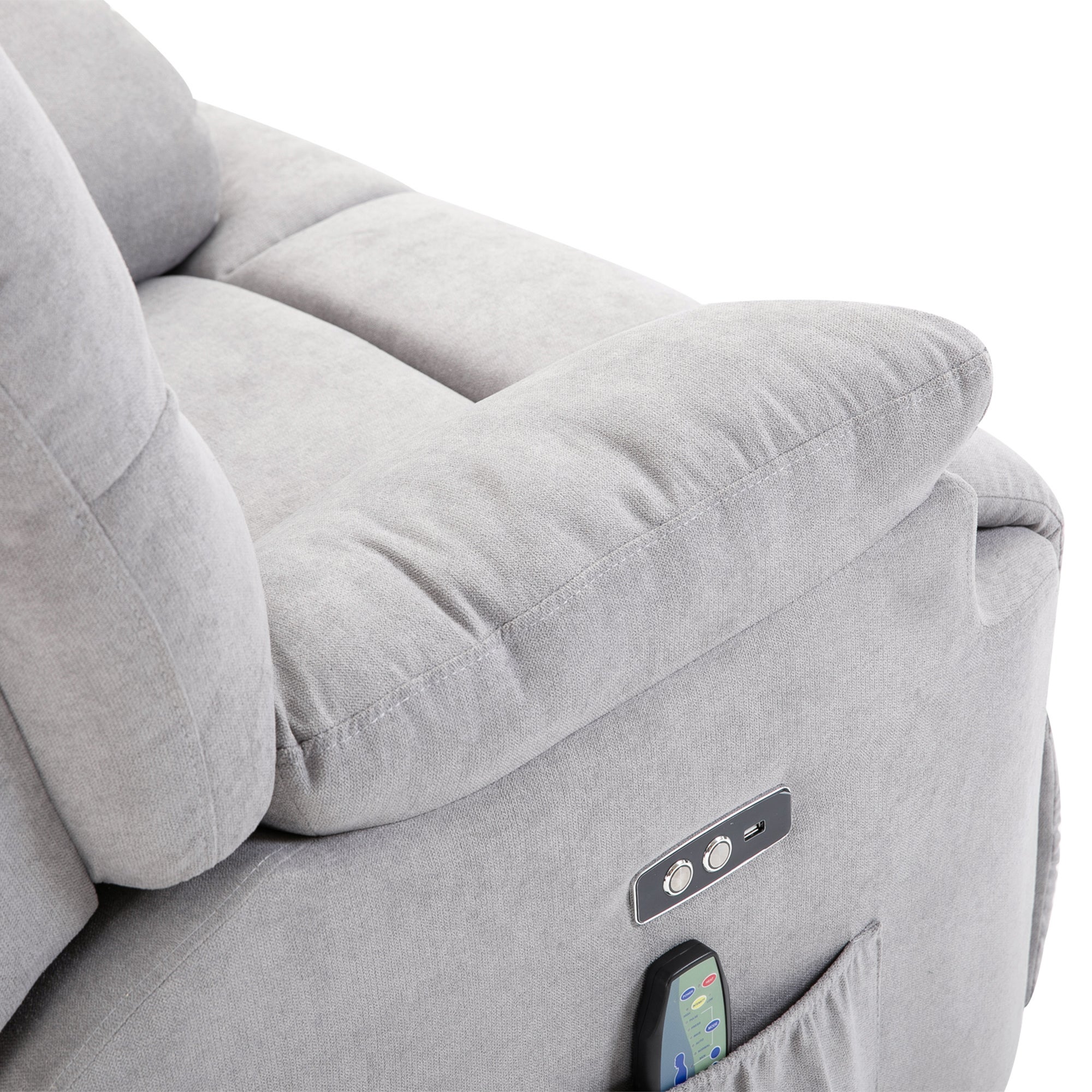 Fauteuil avec assistance relevage, fauteuil de massage, fauteuil inclinable avec port USB TV avec télécommande et poche latérale fauteuil TV - 9