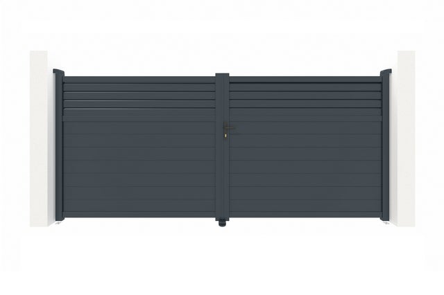 Portail battant 4m CARPATIA H.180cm aluminium gris