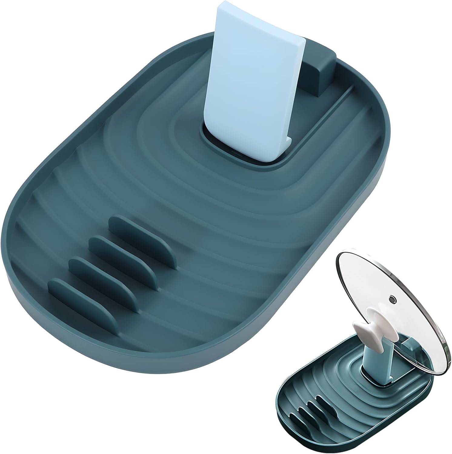 Couvercle de Casserole et Porte-Cuillère 2 Pièces, étagère à Ustensiles