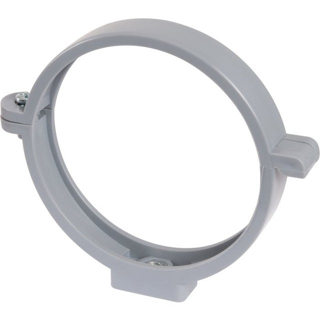 Collier à charnière PVC gris simple - Tube Diamètre 100 mm - Girpi