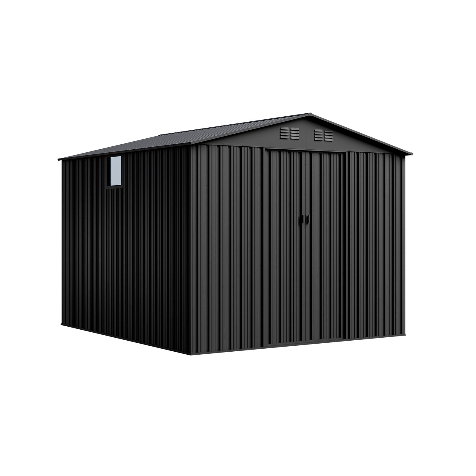 Domek metalowy NORDVIC Magni 283x313 cm, przesuwne drzwi, Cold Grey