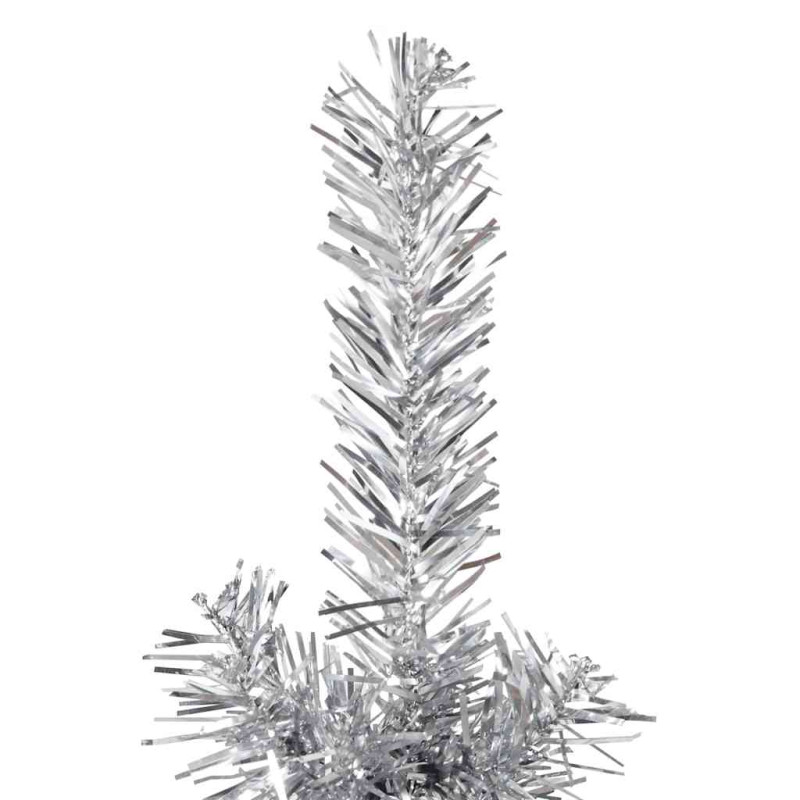 Albero Natale Artificiale Sottile a Metà Supporto Argento 180cm vidaXL - 5