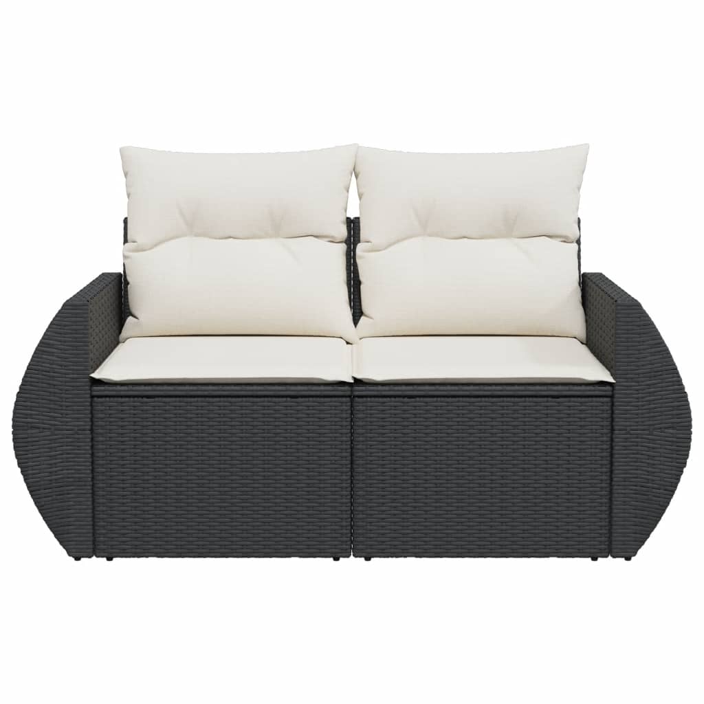 Salon bas de jardin en polyrattan Noir 2 personnes - 4