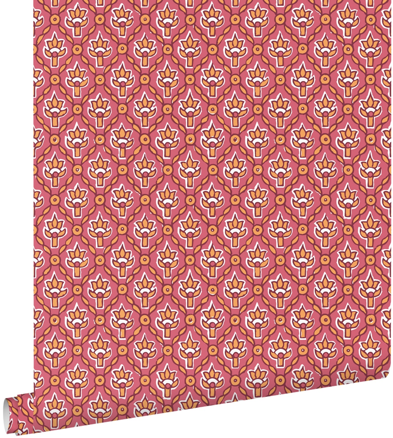 Tapeta zabytkowe kwiaty różowym - 50 x 900 cm - ESTAHOME