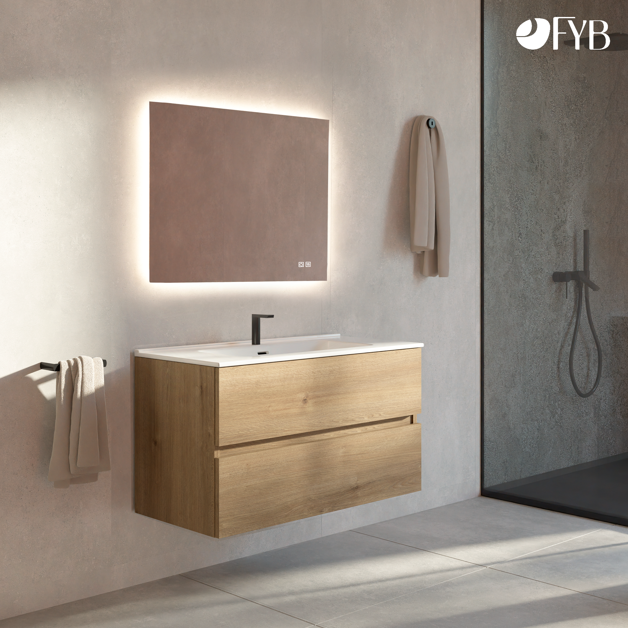 Feel Your Bath Espejo Bluetooth de Baño Rectangular, con Luz LED Regulable, 90x70cm, con Interruptor Táctil, Antivaho y Apagado Automático - 7