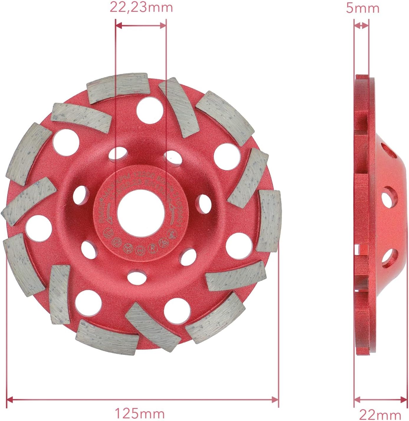 Meule Diamantée Extra Speed 125mm – Plateau de Ponçage pour Béton, Carrelage et Maçonnerie, 22,2mm pour Meuleuse - 2