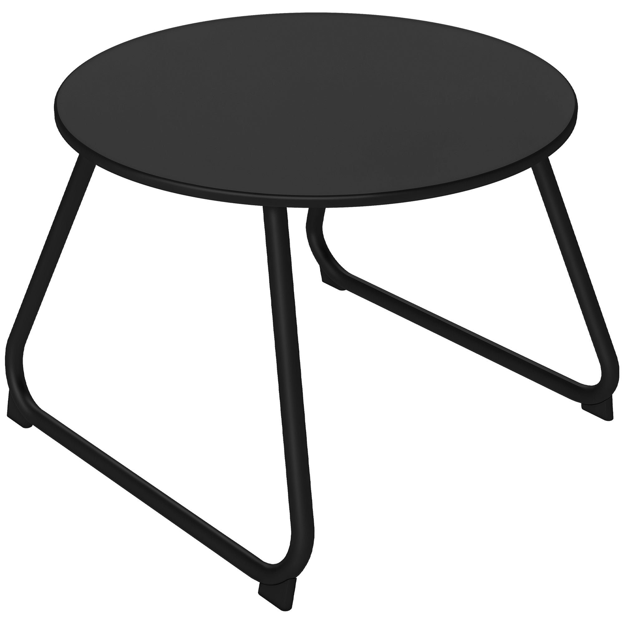 Stół ogrodowy Ø48x37 cm z czarnego metalu z regulowanymi nóżkami