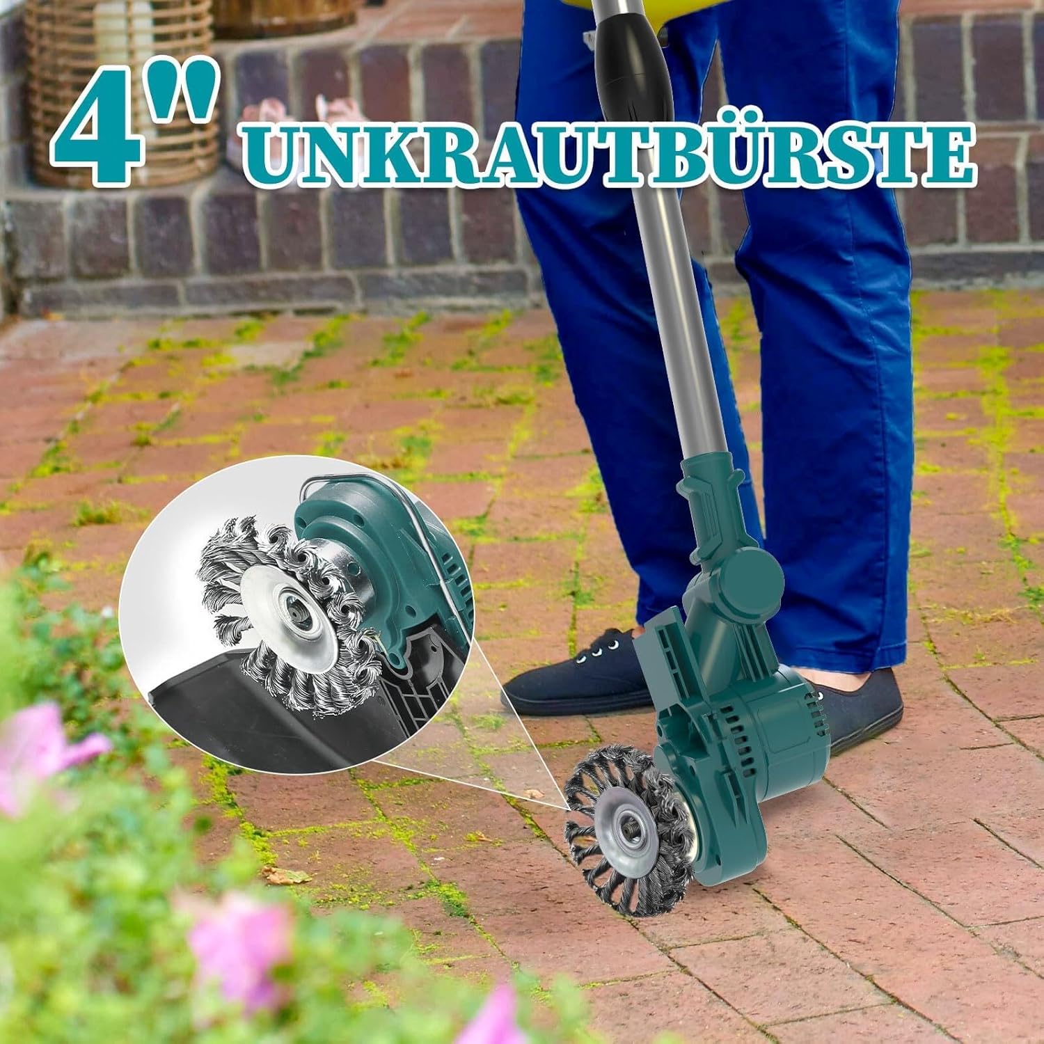 Débroussailleuse 18V Compatible Makita, 5 Types de Lames, Moteur Sans Balais avec Brosses – Bleu (Sans Batterie ni Chargeur)) - 5