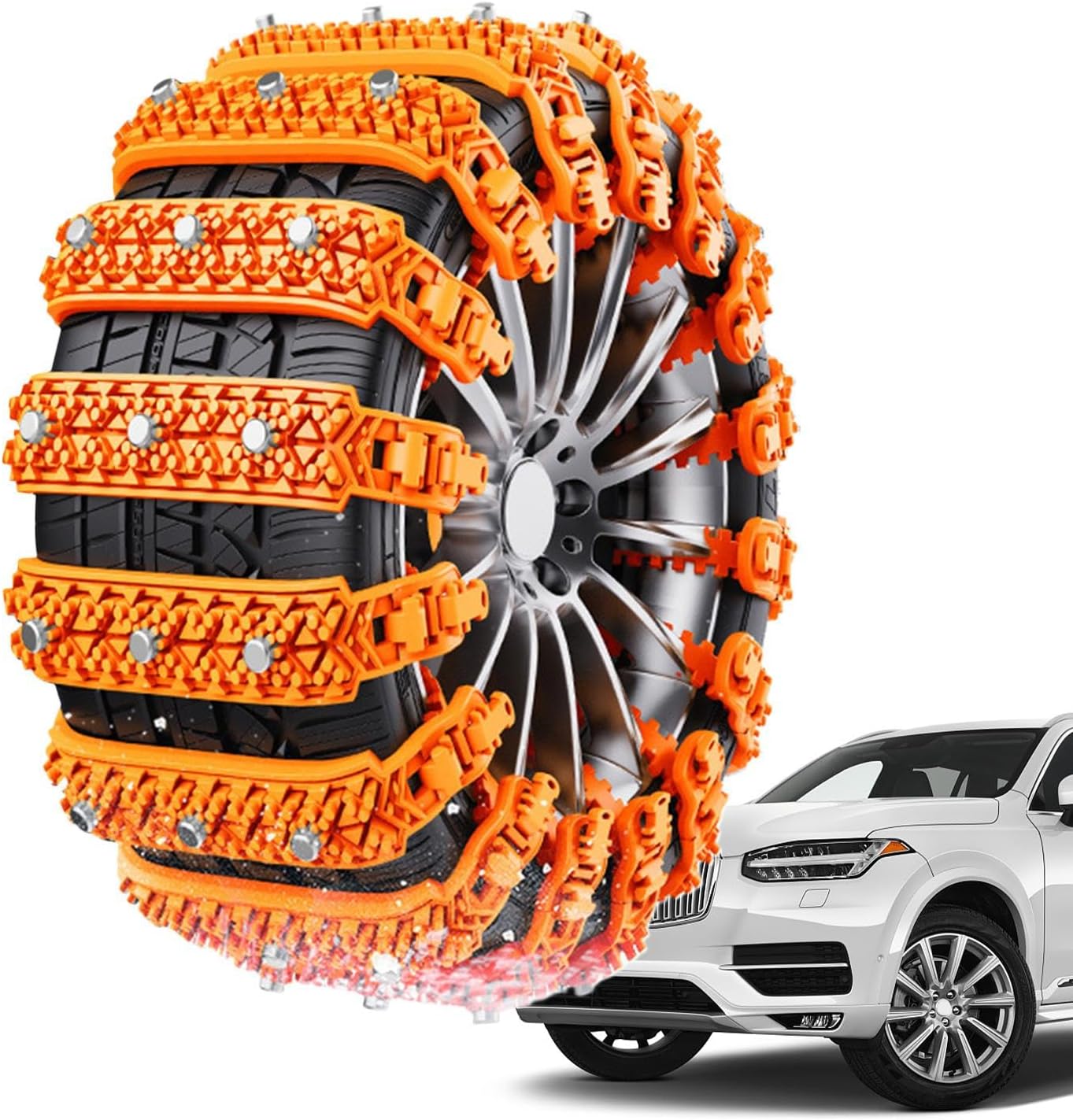 Lot De 20 Chaînes Anti-Neige Réutilisables Pour Voiture - Traction Universelle Camionnettes SUV Neige Glace Boue (20 Pièces)
