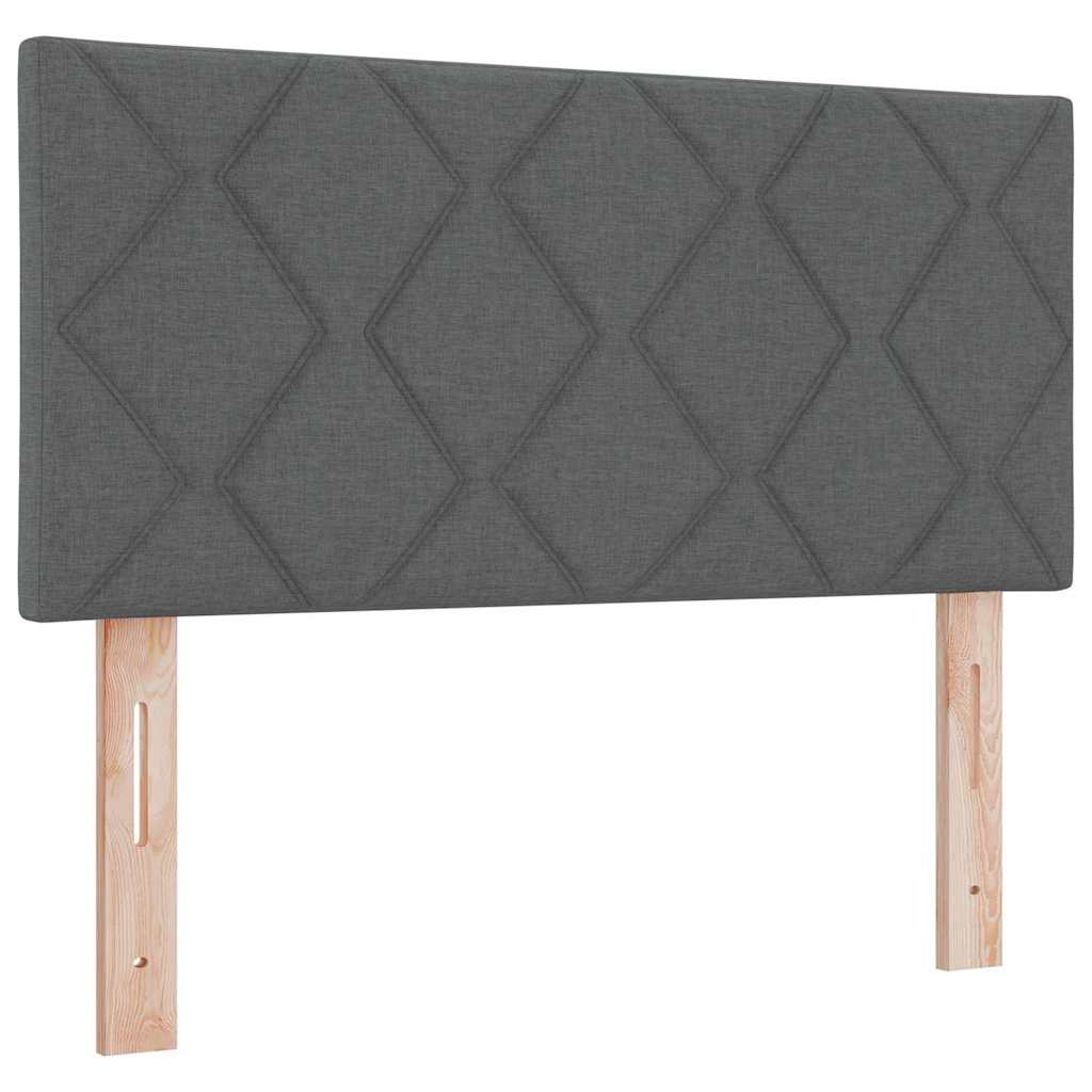 Cadre de lit avec matelas Gris foncé 90 x 200 cm tissu - 6