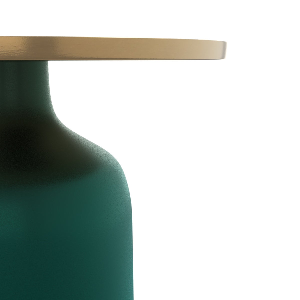 Table d'appoint ronde en métal vert et laiton D49 cm - Lyne - 2