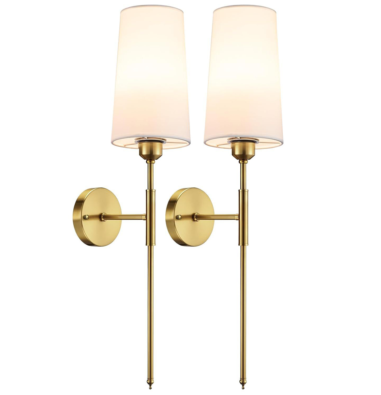 Akumulatorowa lampa ścienna LED – bezprzewodowa lampa ścienna, pilot zdalnego sterowania, 3 temperatury, 4 poziomy, kolor złoty