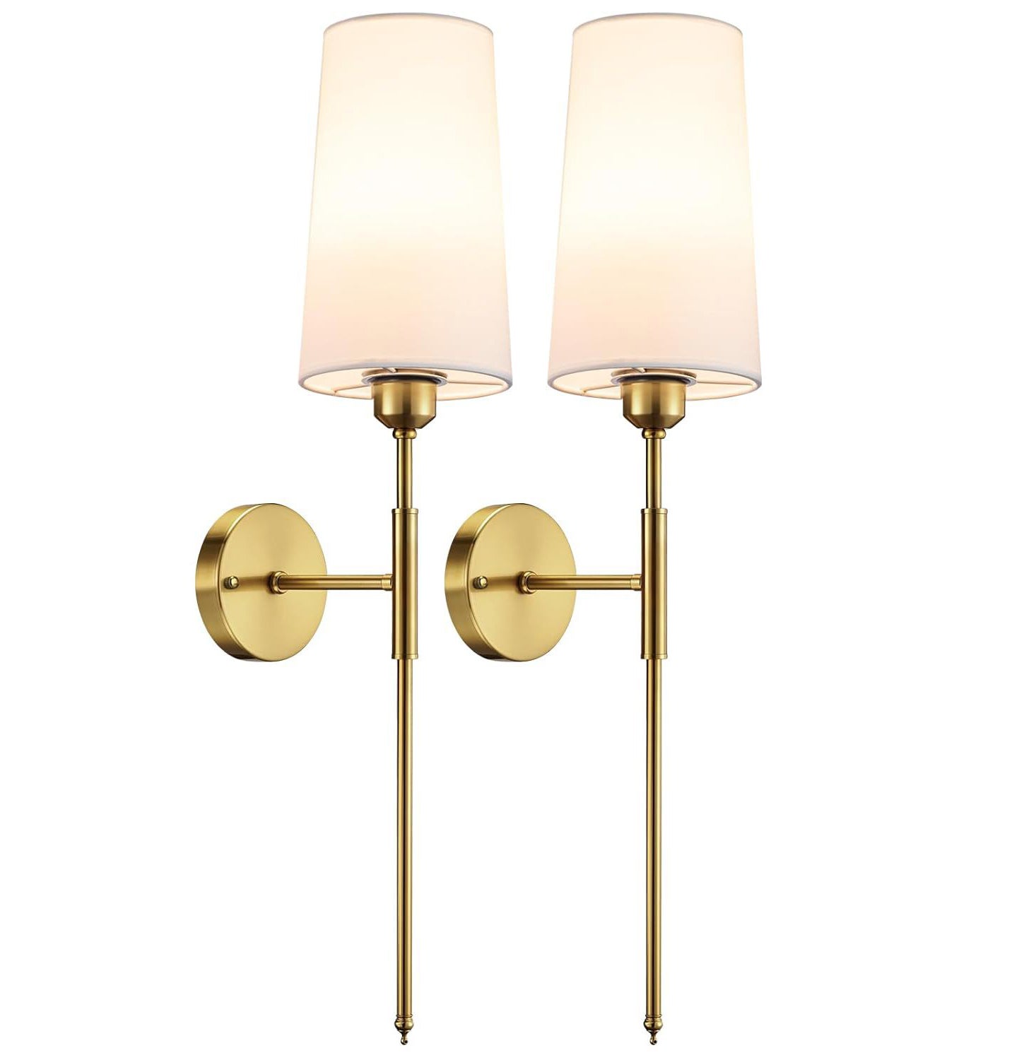 Nowoczesna lampa ścienna, abażur, styl amerykański, kolor złoty (żarówka nie jest dołączona)