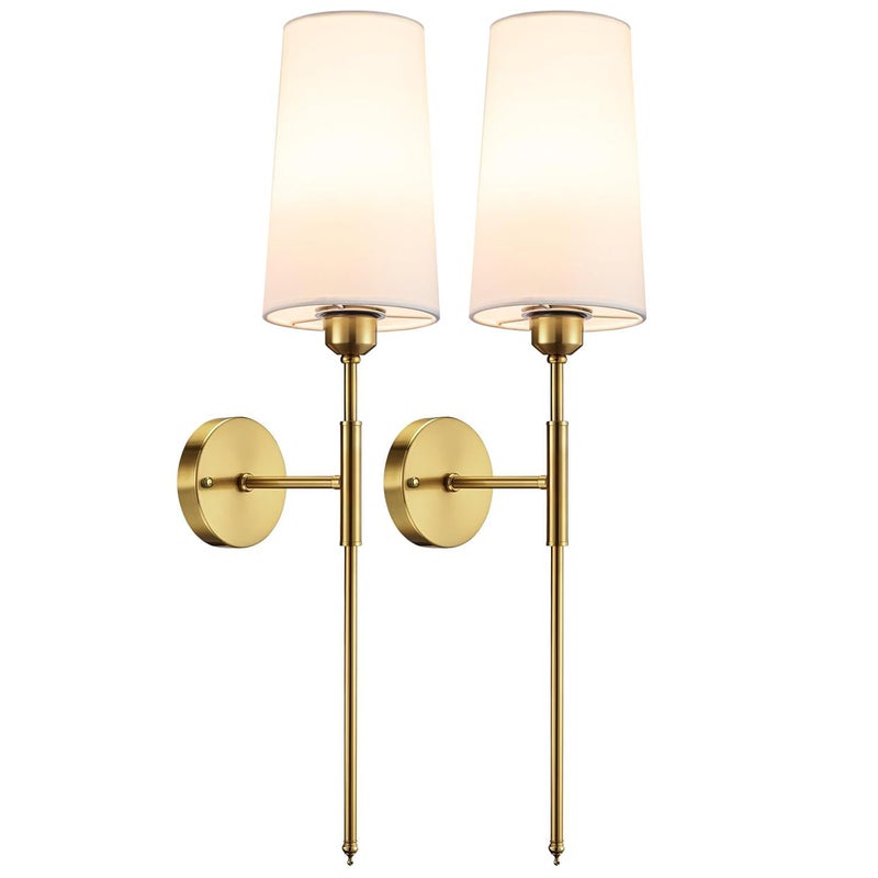 Nowoczesna lampa ścienna, abażur, styl amerykański, kolor złoty (żarówka nie jest dołączona)