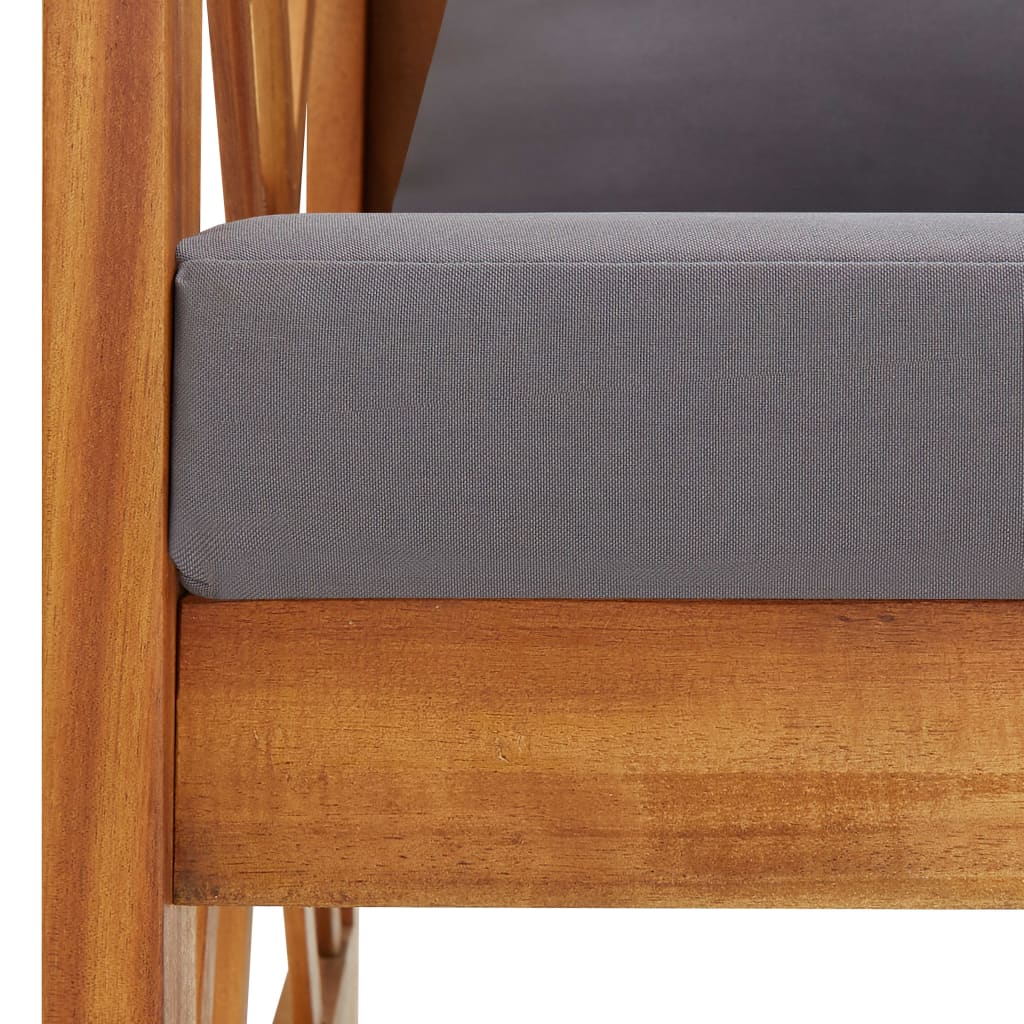 Maison Exclusive - Salon de jardin 3 pcs avec coussins Bois d'acacia massif - 8