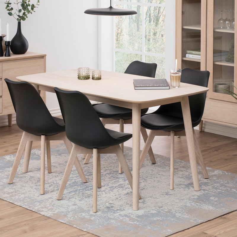 Naila stół do jadalni 80 x 150 cm dekor dąb ługowany na biało.