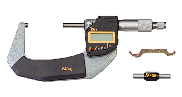 Micromètre extérieur numérique IP65 plage de mesure de 50 à 75 mm résolution 0,001 mm MW Tools DBM50-75
