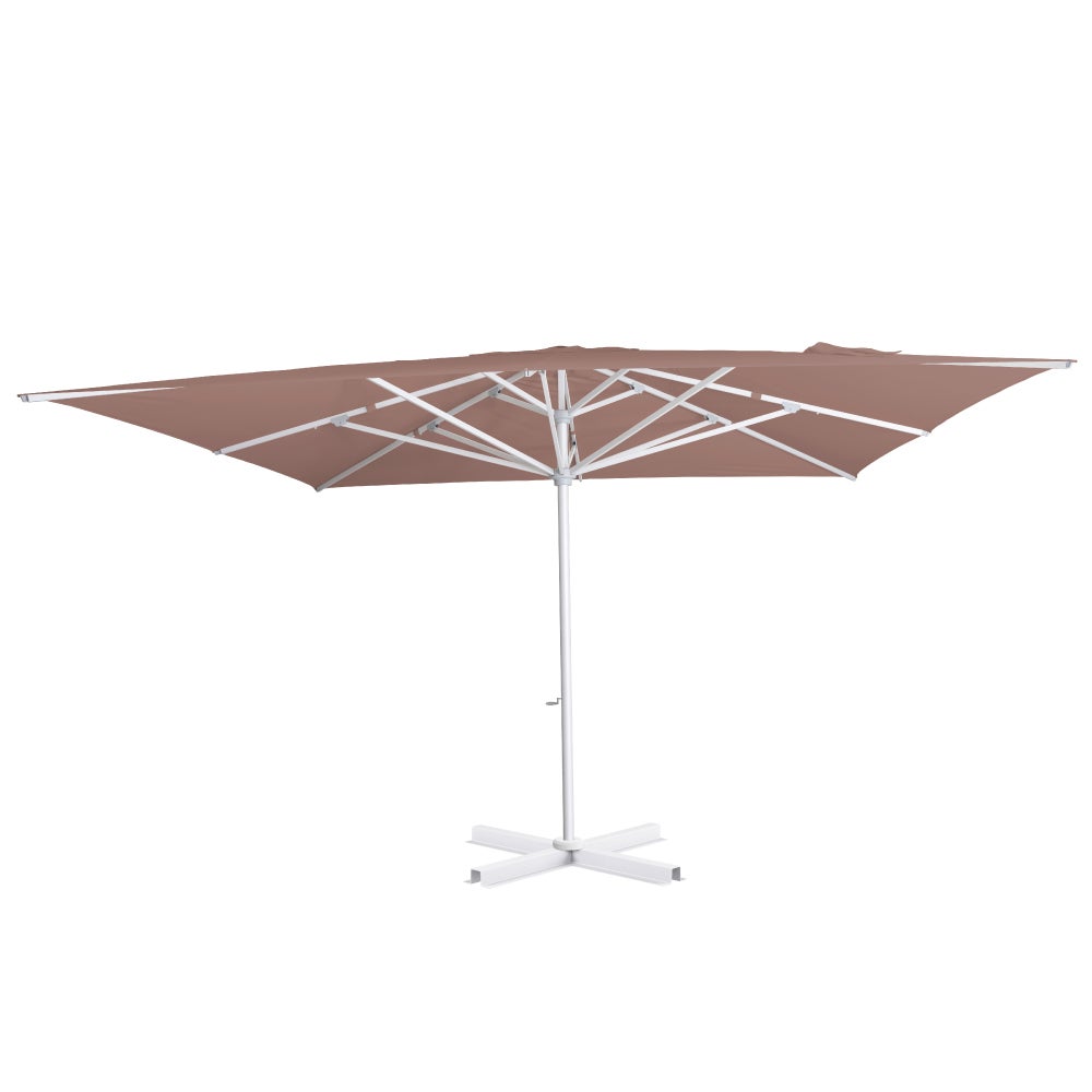 IASO Basics Sintra – Parasol iluminado con panel solar 4x4 lona terracota estructura blanca - 2