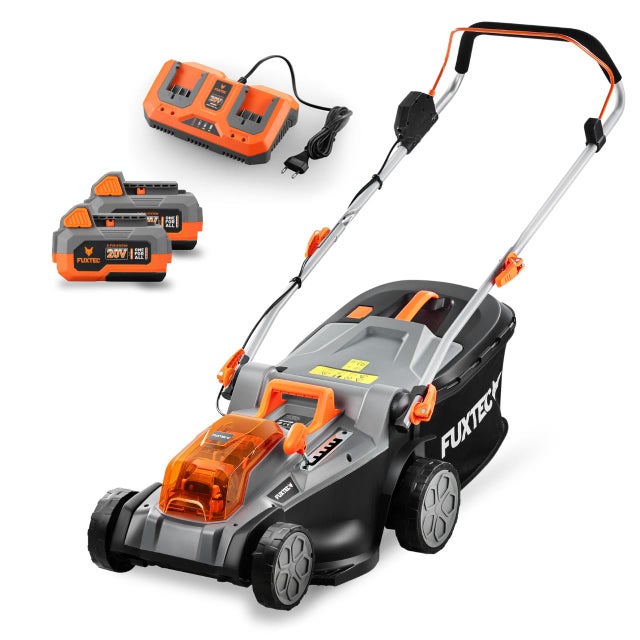 Tondeuse gazon batterie 40V (2X20V) - FUXTEC FX-E2RM43 - 43cm 2 batteries Li-Ion 4Ah, double chargeur 2,4A, bac 40L