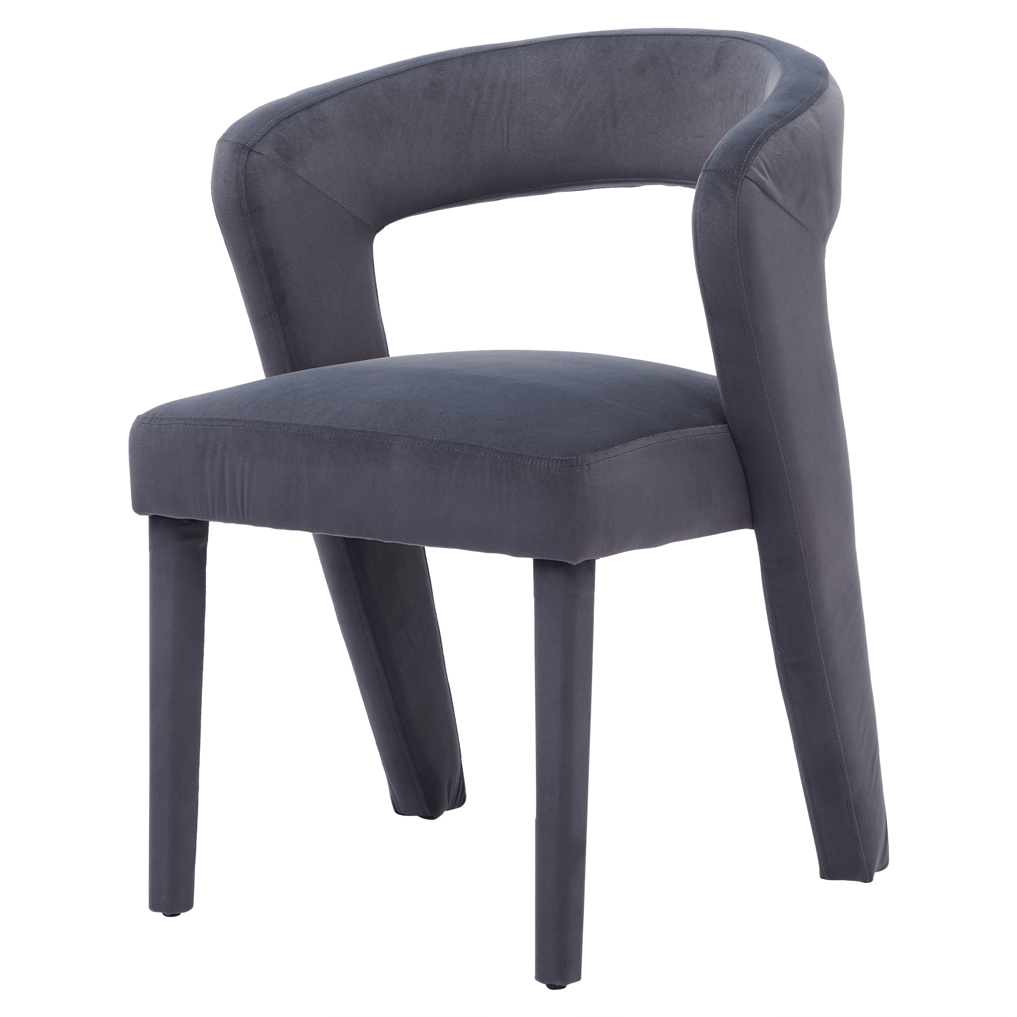 Poltrona imbottita in velluto - Grigio - 7