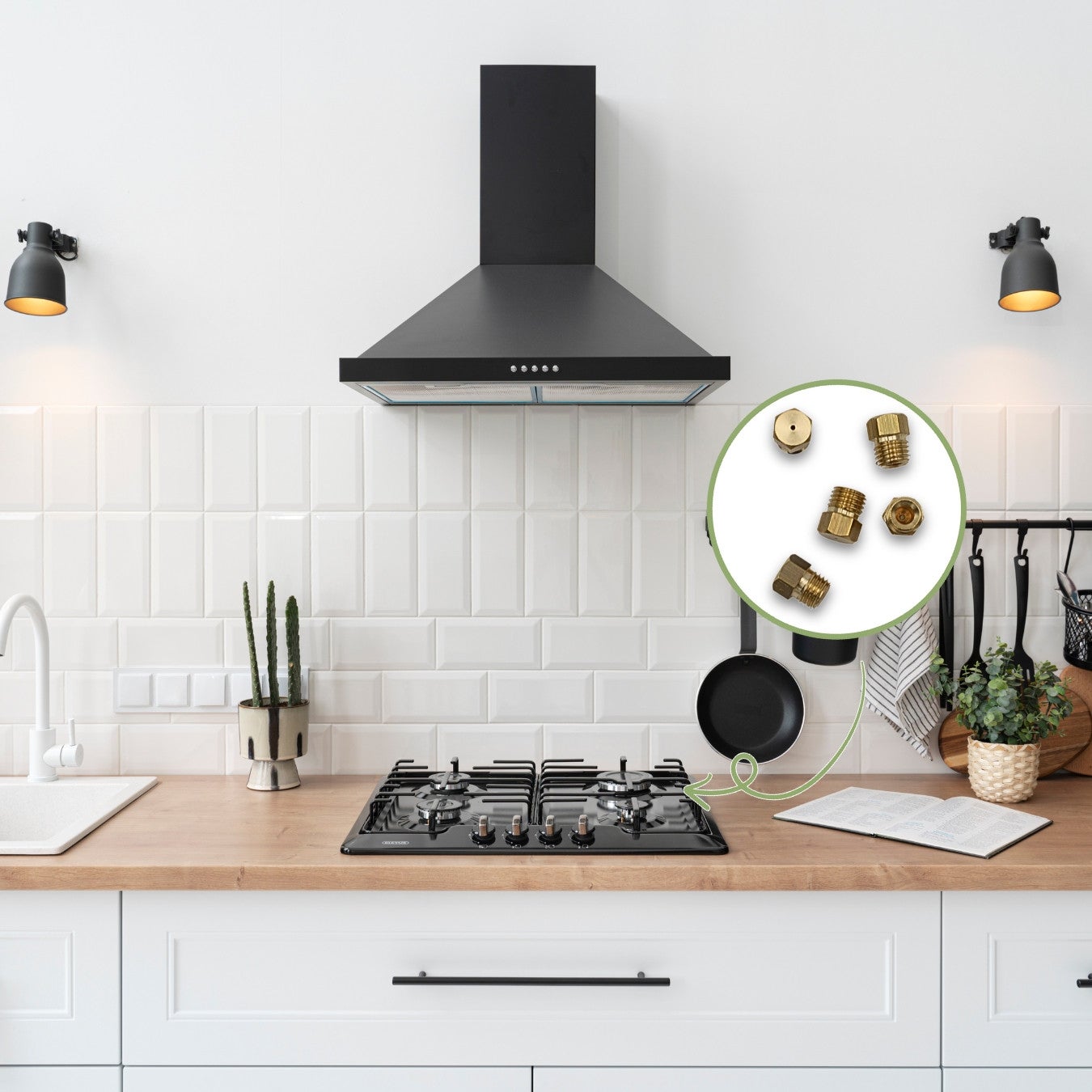 SOS Accessoire Jeu d'Injecteurs, gicleurs gaz butane propane universel DIAM. 6MM pour Four, cuisinière 00537505 00537505 0053750 - 4