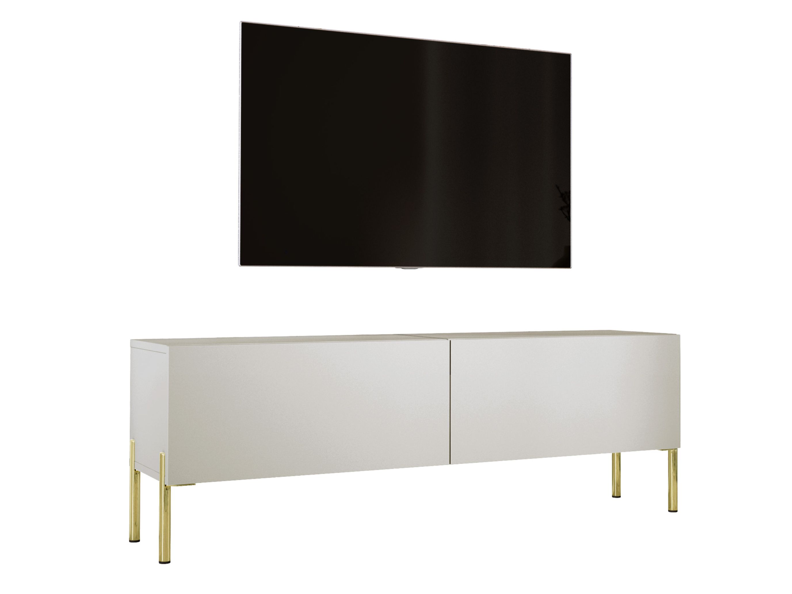 Szafka RTV : Kaszmir, złote nogi, 140 x 32 x 52 cm