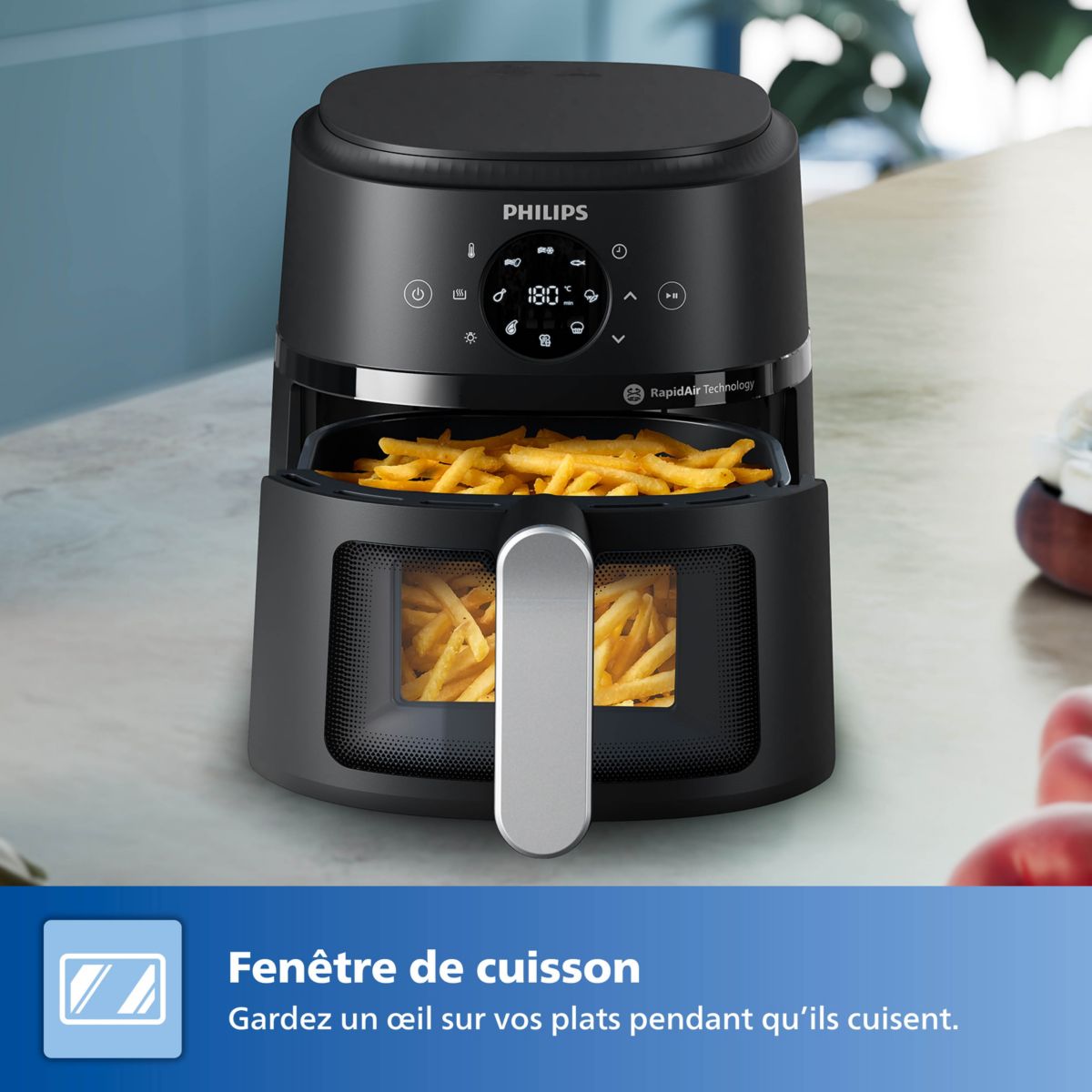 Friteuse à air chaud Philips série 2000 NA221/00 4,2 L 1500 W Noir, Argent - 3