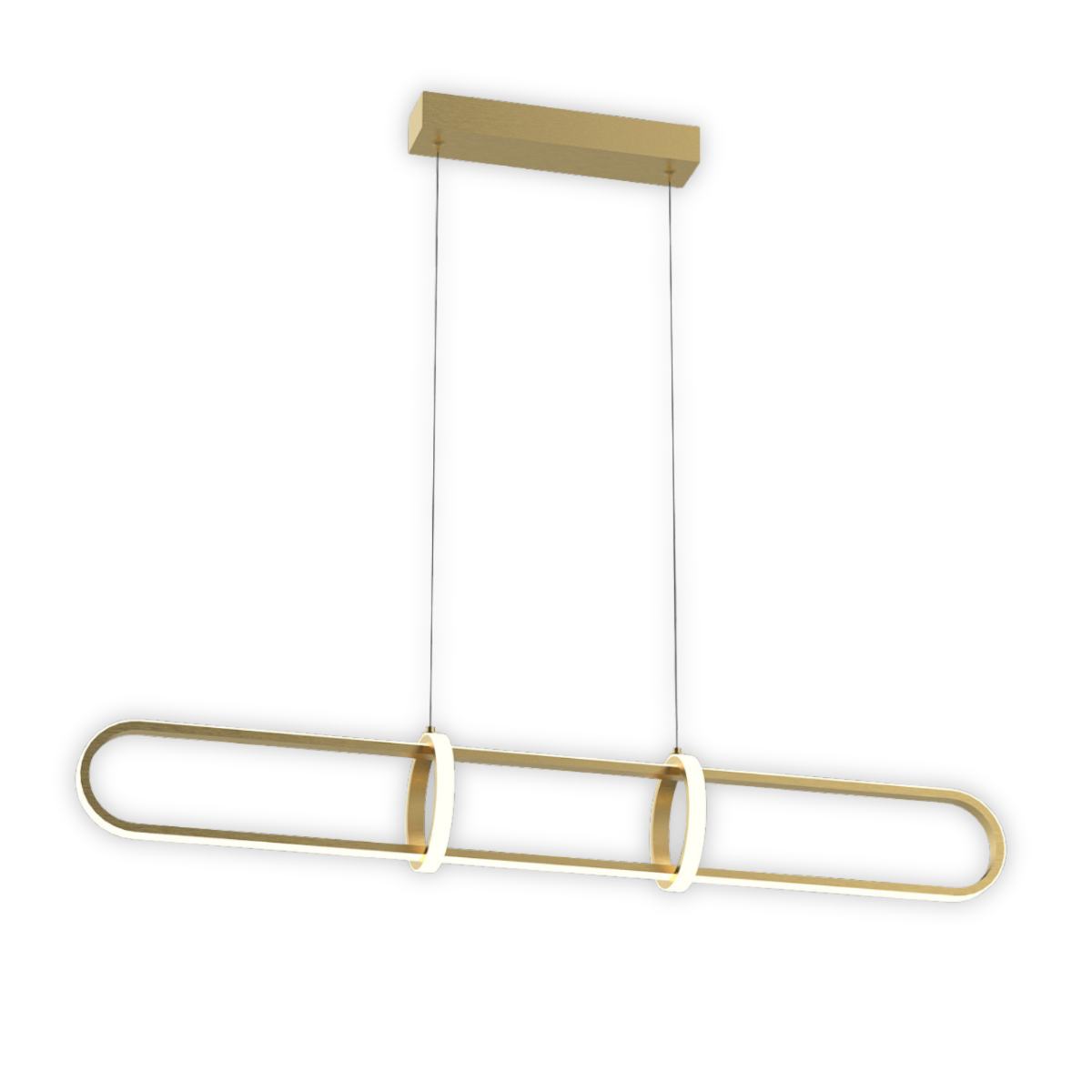 Lampa wisząca świecące pętle LED Cerrila 31,2W biała ciepła 1300lm metal złota wym:120x90x13cm IP20 Italux