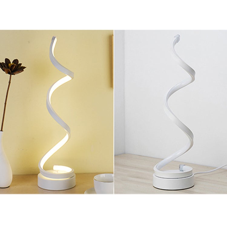 Lampada da tavolo moderna a spirale, 3 opzioni di colore, lampada da tavolo a LED, lampada da comodino, lampada da scrivania - 5
