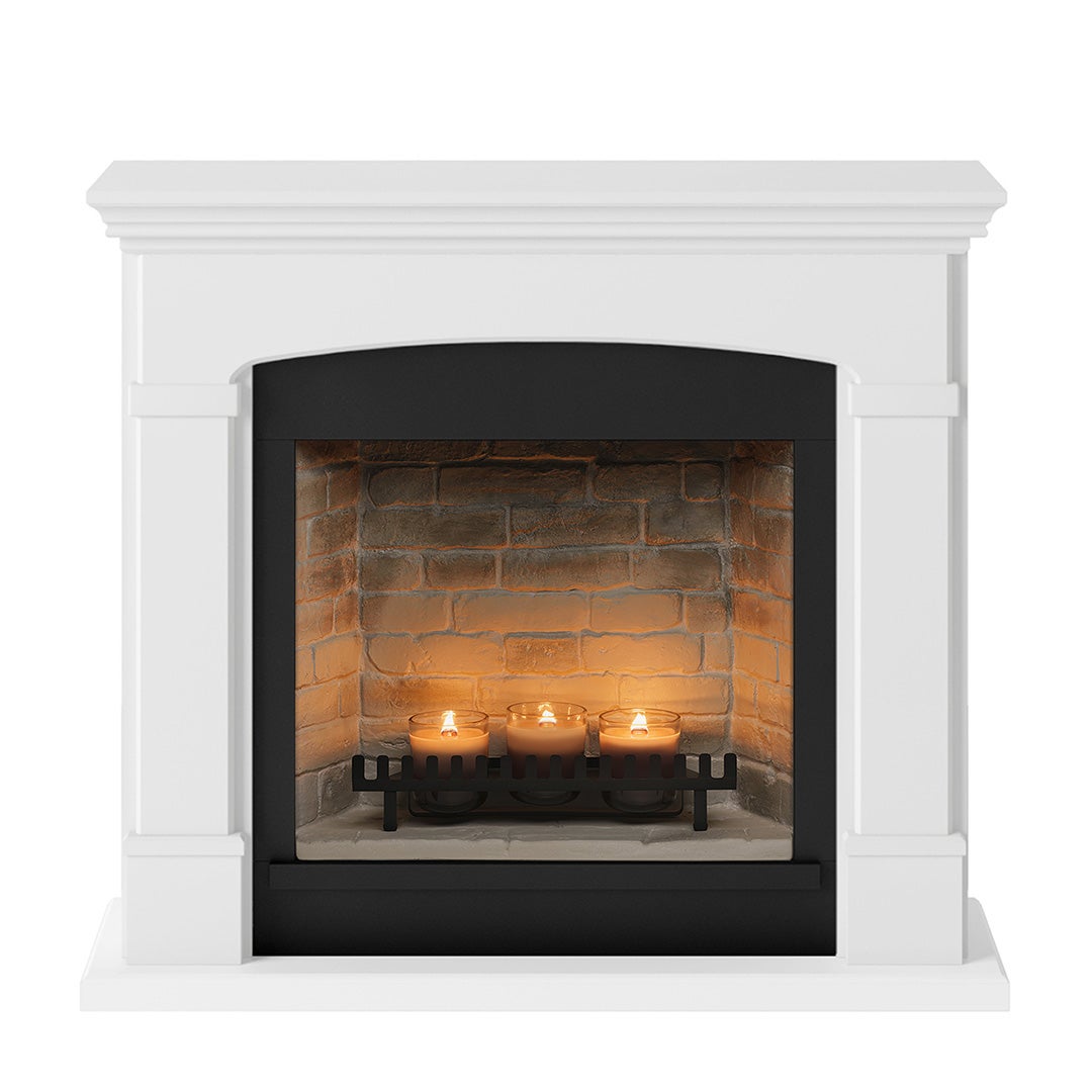 Helmi Pure White Semineu cu lumanari ZenFlame