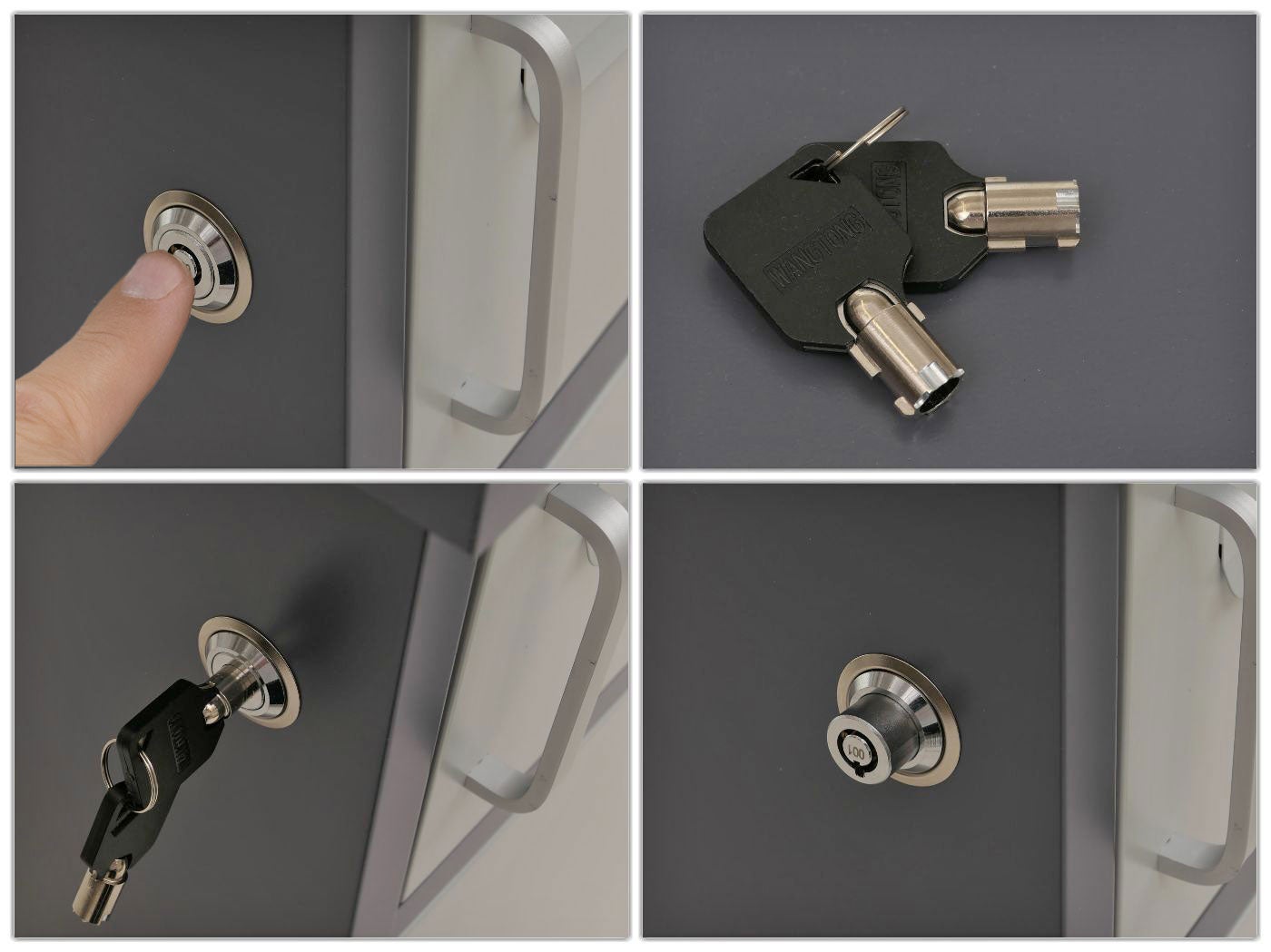 Boîte à colis HWC-O51, boîte à colis, casier à colis, boîte aux lettres 2 compartiments, acier 78 x 49 x 38 cm ~ gris foncé/gris clair - 8