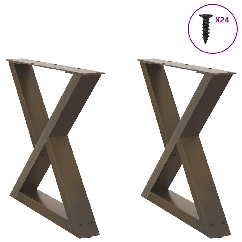 Nogi do stolika kawowego 2 szt. Naturalna stal 60x(42-43,3) cm Stal vidaXL