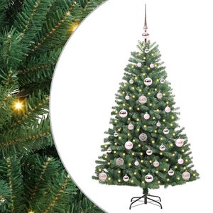 Sapin De Noël Artificiel 300 Cm Avec Guirlandes LED - Branches Articulées, PVC, 4267 Aiguilles, 300 LED Blanc Chaud