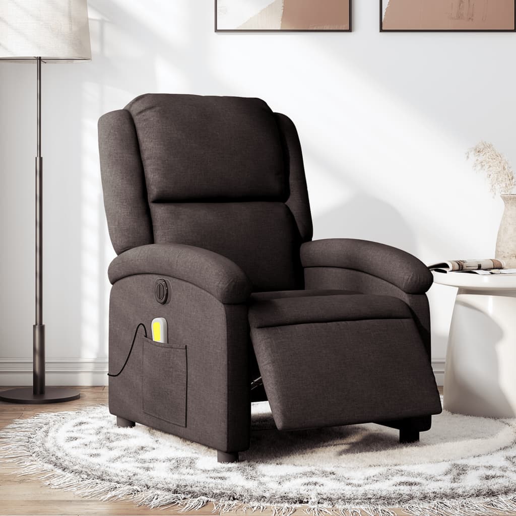 Fauteuil inclinable marron foncé tissu con538937