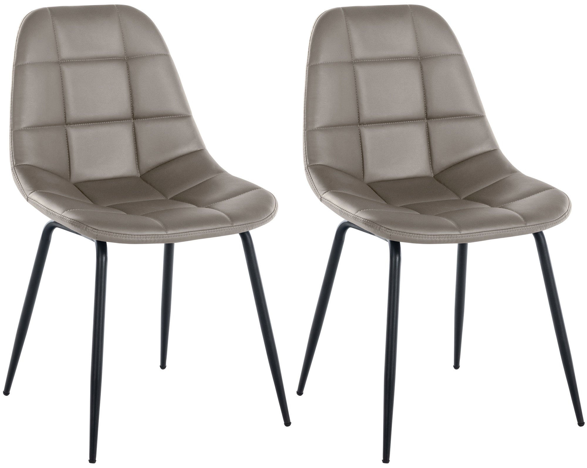 Lot de 6 Chaises de Salle à Manger Similicuir Haut Dossier avec Revêtement Pieds en Bois et Assise Rembourrée, Gris foncé YAHEETECH