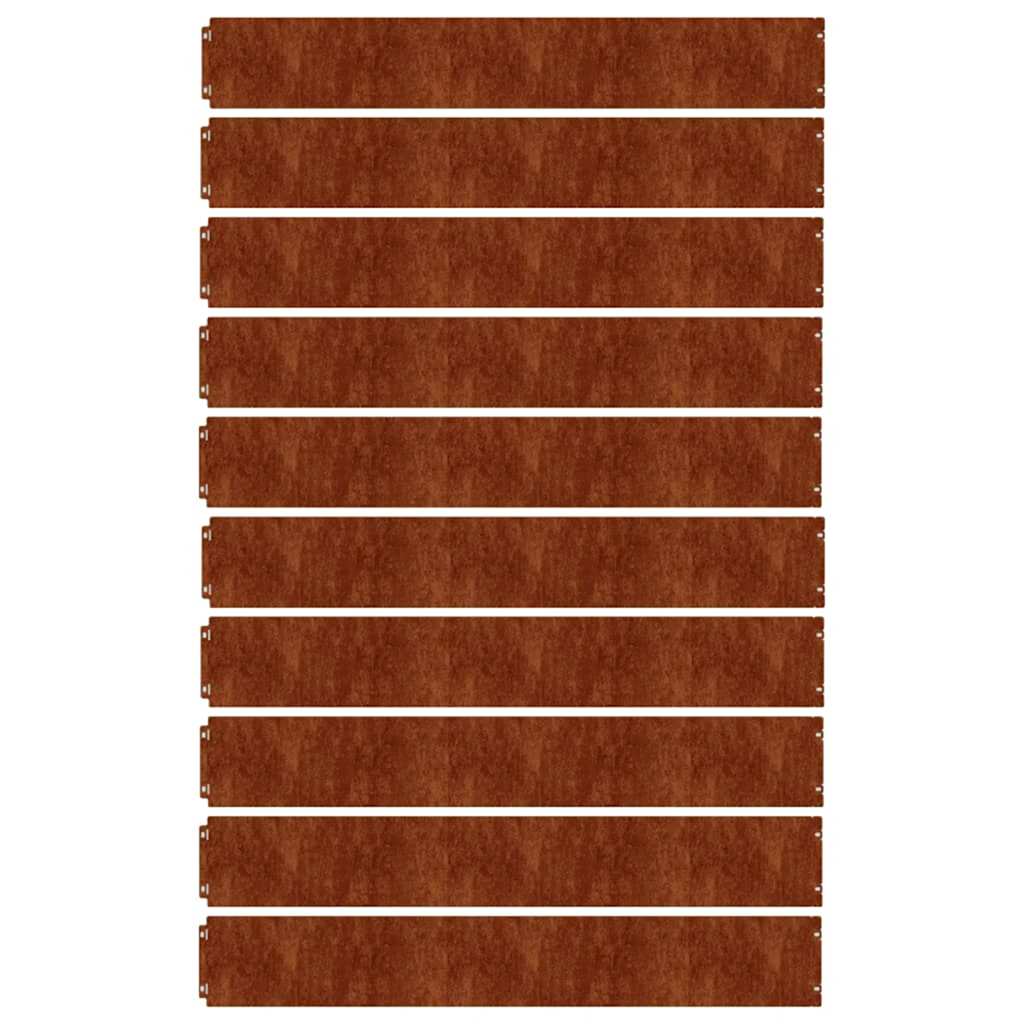 Bordures de pelouse 10 pcs 15x103 cm acier corten flexible vidaXL - 5
