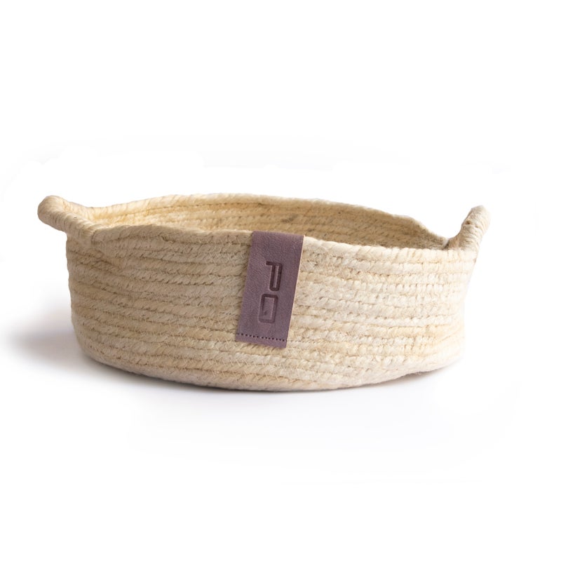 Koszyk na chleb Vintage jednokolorowy biały 30x10 cm