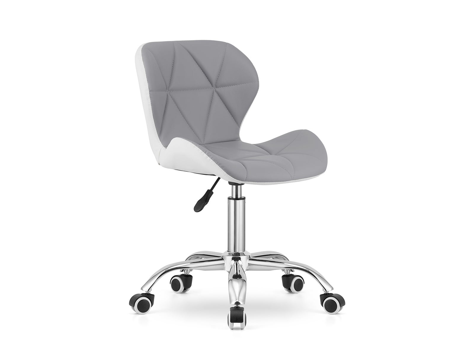 Fotel biurowy ergonomiczny Avola, ekoskóra, regulowana wysokość, szaro-biały, maksymalne obciążenie 110 kg