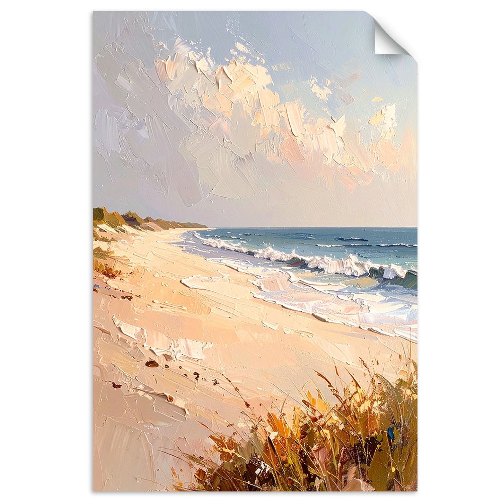 Naklejki samoprzylepne do salonu sypialni, Morze Plaża Wydmy efekt farby 60x90