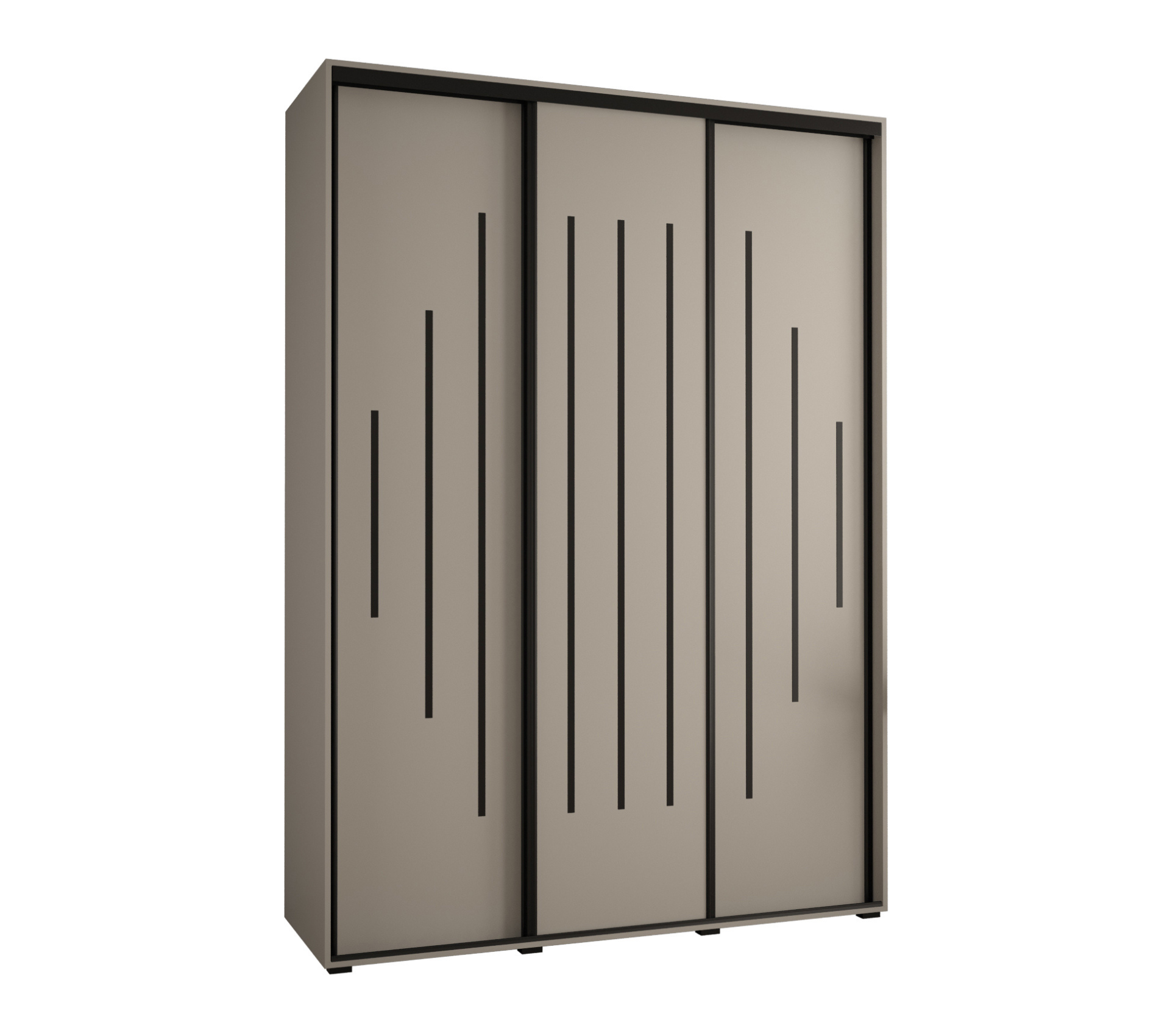 Szafa przesuwna wysoka Dakota 12 180 x 45 x 235,2 cm kaszmir + u. czarny - Abiks Meble
