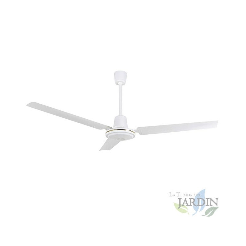 Ventilador de techo orbegozo | 5 velocidades | motor silencioso | interruptor de pared | 3 aspas | 120 cm | 70w | blanco